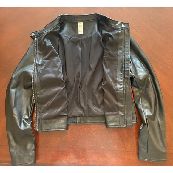 Spanx NWT Faux Leather Moto Jacket in Luxe Black Women’s Large - Picture 8 of 16
